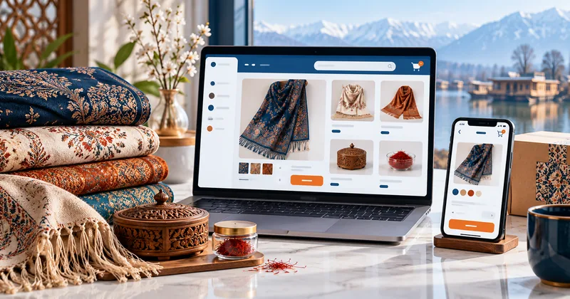 Illustrative e-commerce website on desktop and mobile showing product pages and an online checkout